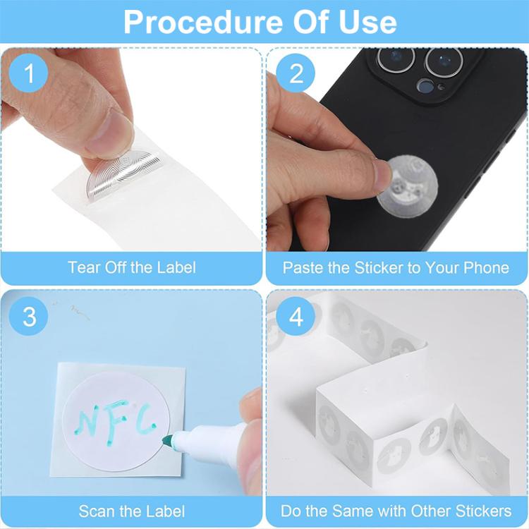 NFC Tags Sticker with NTAG213 Chip HF RFID Labels Wet Inlay Round 18mm