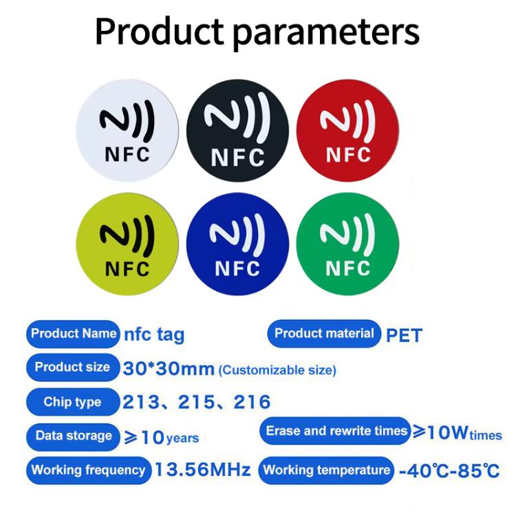 NFC Music Tags Sticker with Ntag215 Chip RFID Labels