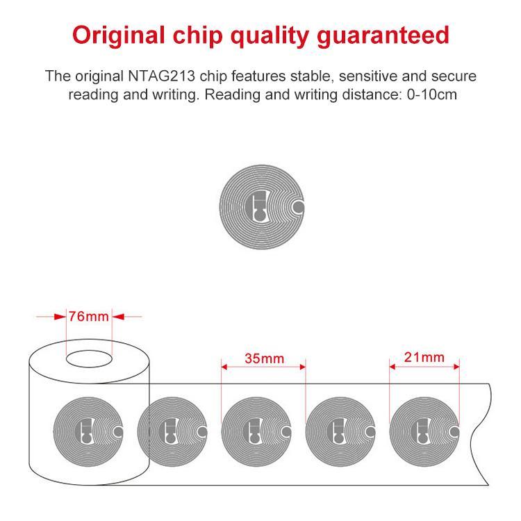 NFC Tags Sticker with NTAG213 Chip HF RFID Labels Coated Paper Round 25mm, Coated Paper Round 25mm