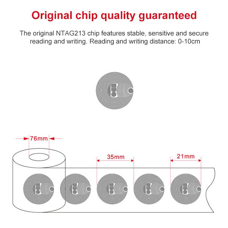 NFC Tags Sticker with NTAG213 Chip HF RFID Labels Coated Paper Round 25mm Support Customization