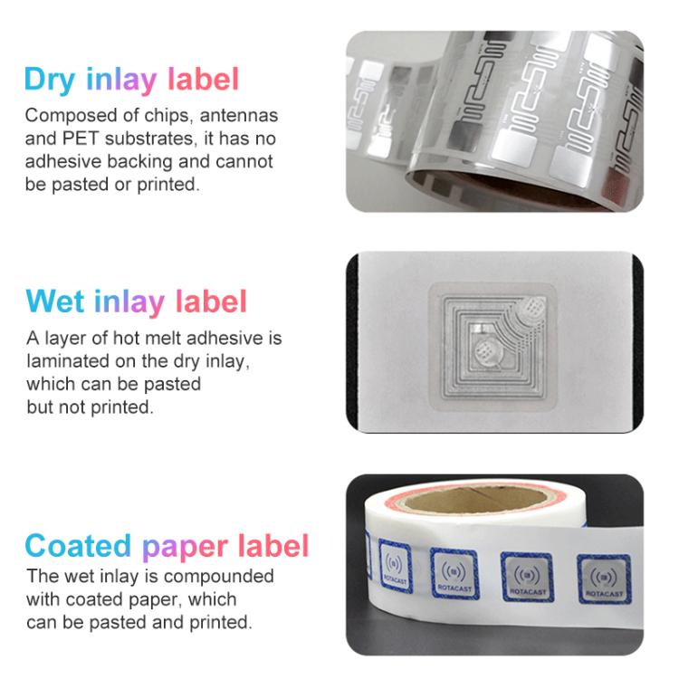 NFC Tags Sticker with NTAG213 Chip UHF RFID Labels Wet Inlay 53x33mm Support Customization