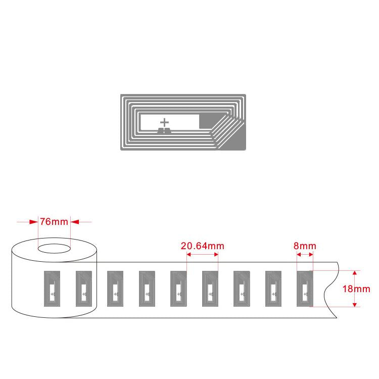 NFC Tags Sticker with NTAG213 Chip HF RFID Labels Coated Paper 10x20mm Support Customization
