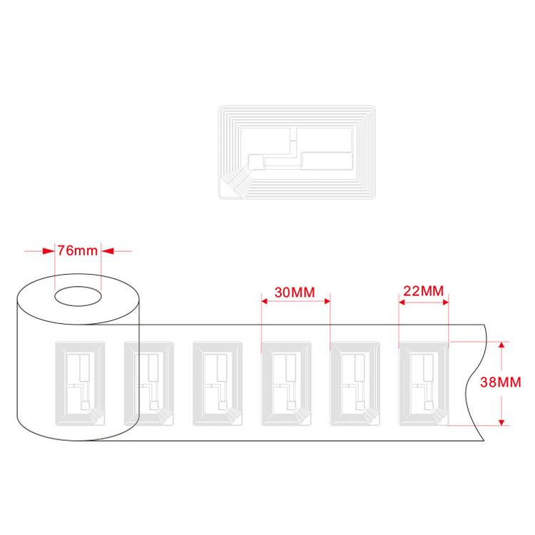 NFC Tags Sticker with Fudan F08 Chip HF RFID Labels Wet Inlay 40x25mm Support Customization
