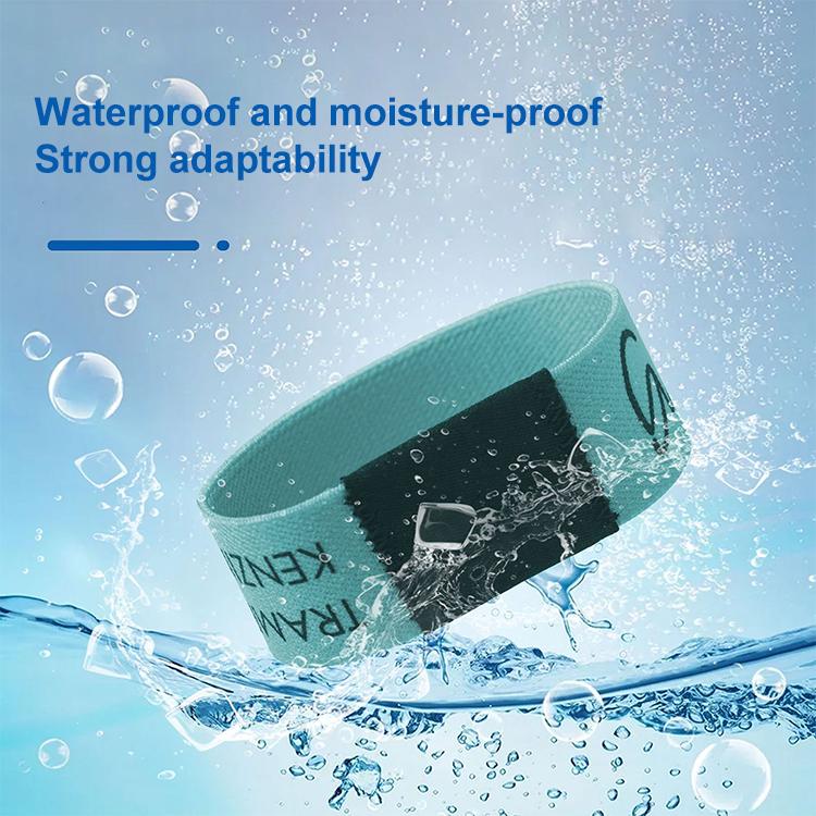 Ntag215 Chip NFC Woven Label Elastic RFID Wristbands Support Customization