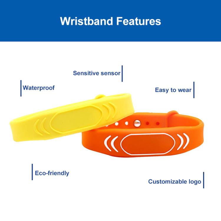 CS01 IC Chip NFC Waterproof Silicone RFID Wristbands Support Customization