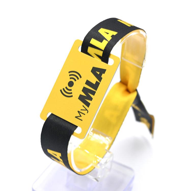 Disposable IC Card QR Code NFC Woven Single-sided Thermal Transfer RFID Wristband Support Customization