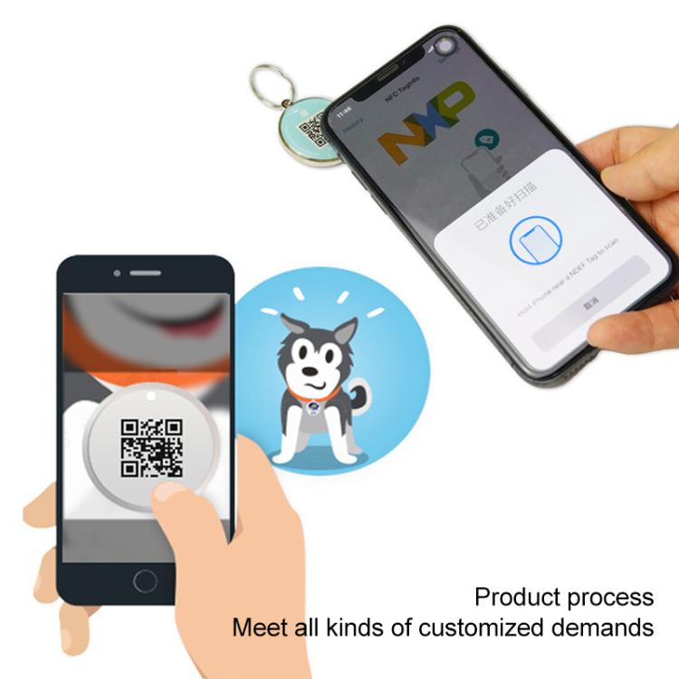 NFC RFID Pet Anti-lost Metal Tag, Size: 85x55mm Support Customization