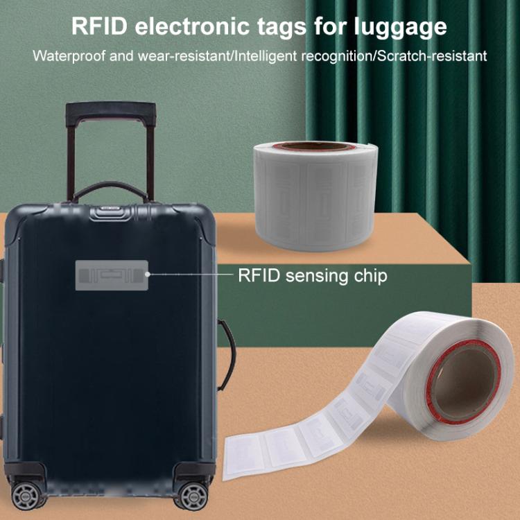 NFC Luggage Tags Sticker with Smart Sensor RF Chip UHF RFID Electronic Label 74x22mm Support Customization