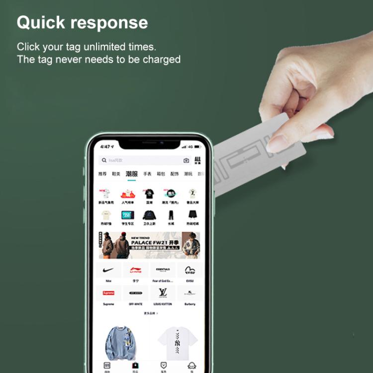 NFC Luggage Tags Sticker with Smart Sensor RF Chip UHF RFID Electronic Label 74x22mm Support Customization